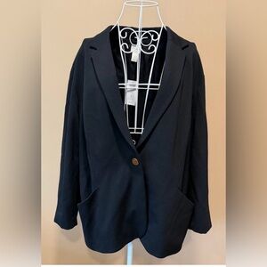 NWT Chico’s Black Ponte Knit Blazer Jacket Size 3 (US 16–18)